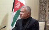 Jordan's King Abdullah II listens during a meeting with US Secretary of State Antony Blinken in Amman, Jordan, on May 26, 2021. (AP Photo/Alex Brandon, Pool)