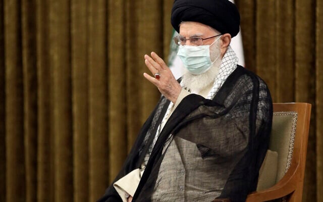 Iran's Supreme Leader Ayatollah Ali Khamenei speaks in Tehran, Iran, July 28, 2021. (Office of the Iranian Supreme Leader via AP) Iran's Supreme Leader Ayatollah Ali Khamenei speaks in Tehran, Iran, July 28, 2021. (Office of the Iranian Supreme Leader via AP)