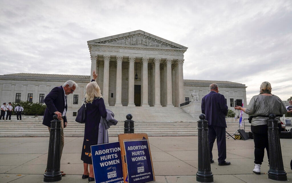 The Supreme Court is seen on the first day of the new term as activists opposed to abortion demonstrate on the plaza, in Washington, Monday, Oct. 4, 2021. (J. Scott Applewhite/AP Photo) The Supreme Court is seen on the first day of the new term as activists opposed to abortion demonstrate on the plaza, in Washington, Monday, Oct. 4, 2021. (J. Scott Applewhite/AP Photo)