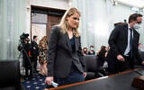 Former Facebook employee and whistleblower Frances Haugen arrives to testify during a Senate Committee on Commerce, Science, and Transportation hearing on Capitol Hill, on October 5, 2021, in Washington, DC. (Jabin Botsford/The Washington Post via AP, Pool)