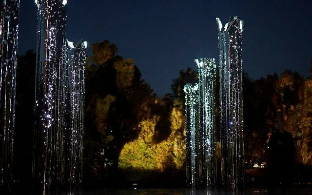 An art installation commemorating victims of the Babi Yar massacre during commemorative events marking the 80th anniversary of the Babi Yar massacre of Kyiv Jews perpetrated by German occupying forces in 1941 in Kyiv, Ukraine, on Wednesday, October 6, 2021. (Ukrainian Presidential Press Office via AP) An art installation commemorating victims of the Babi Yar massacre during commemorative events marking the 80th anniversary of the Babi Yar massacre of Kyiv Jews perpetrated by German occupying forces in 1941 in Kyiv, Ukraine, on Wednesday, October 6, 2021. (Ukrainian Presidential Press Office via AP)