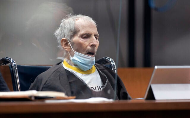 New York real estate scion Robert Durst, 78, sits in the courtroom as he is sentenced to life in prison without chance of parole, on October 14, 2021, at the Airport Courthouse in Los Angeles. (Myung J. Chung/Los Angeles Times via AP, Pool) New York real estate scion Robert Durst, 78, sits in the courtroom as he is sentenced to life in prison without chance of parole, on October 14, 2021, at the Airport Courthouse in Los Angeles. (Myung J. Chung/Los Angeles Times via AP, Pool)