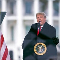 Then-US president Donald Trump speaks during a rally protesting the electoral college certification of Joe Biden as president in Washington, on January 6, 2021. (AP Photo/Evan Vucci, File)