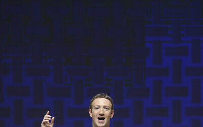 Mark Zuckerberg, chairman and CEO of Facebook, speaks at the CEO summit during the annual Asia Pacific Economic Cooperation (APEC) forum in Lima, Peru, November 19, 2016. (AP Photo/Esteban Felix, File)