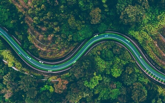 An illustrative image showing a road outfitted with wireless charging infrastructure tech by Israeli startup Electreon. (Electreon) An illustrative image showing a road outfitted with wireless charging infrastructure tech by Israeli startup Electreon. (Electreon)