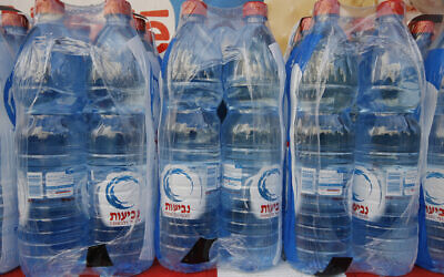 Neviot water bottles on display in stores on February 17, 2009. (Miriam Alster/Flash90)