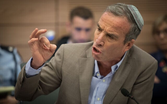 Knesset Member Elazar Stern speaks during an Interior Affairs Committee meeting at the Knesset on February 20, 2018. (Yonatan Sindel/Flash90) Knesset Member Elazar Stern speaks during an Interior Affairs Committee meeting at the Knesset on February 20, 2018. (Yonatan Sindel/Flash90)
