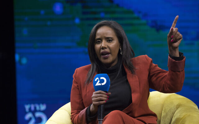 Immigrant Absorption Minister Pnina Tamano-Shata speaks at the annual Jerusalem Conference organized by Channel 20 in Jerusalem, on March 16, 2021. (Olivier Fitoussi/Flash90) Immigrant Absorption Minister Pnina Tamano-Shata speaks at the annual Jerusalem Conference organized by Channel 20 in Jerusalem, on March 16, 2021. (Olivier Fitoussi/Flash90)