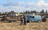 The scene where a man fell to his death from a hot air balloon near Afula, northern Israel, October 19, 2021(Meir Vaknin/Flash90)