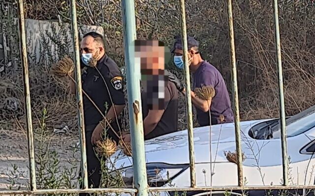 Police arrest a suspect in the kidnapping of a woman from a battered women's shelter on October 12, 2021. (Courtesy) Police arrest a suspect in the kidnapping of a woman from a battered women's shelter on October 12, 2021. (Courtesy)
