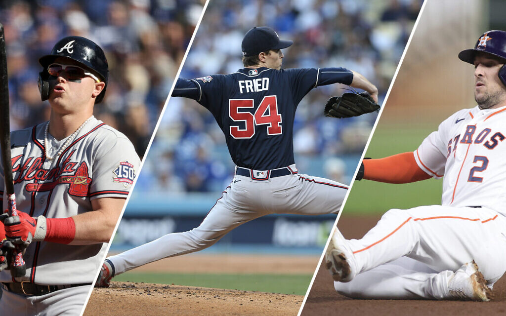 The three Jewish stars of the 2021 World Series, from left: Joc Pederson, Max Fried and Alex Bregman. (Getty Images via JTA) The three Jewish stars of the 2021 World Series, from left: Joc Pederson, Max Fried and Alex Bregman. (Getty Images via JTA)