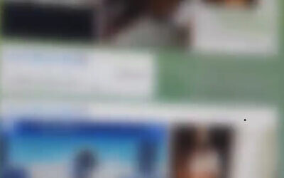 Screen capture from an Israel Police video showing images and videos of hundreds of naked women and minors that were allegedly traded by a suspect on the Telegram app without their knowledge, October 2021. (Israel Police)