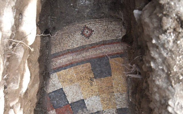 The mosaic floor of the Church of the Apostles, near the Sea of Galilee. (Mordechai Aviam/Courtesy) The mosaic floor of the Church of the Apostles, near the Sea of Galilee. (Mordechai Aviam/Courtesy)