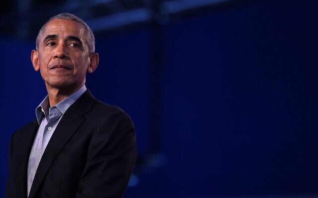 Former US president Barack Obama speaks during a session at the COP26 UN Climate Change Conference in Glasgow, on November 8, 2021. (Paul ELLIS / AFP) Former US president Barack Obama speaks during a session at the COP26 UN Climate Change Conference in Glasgow, on November 8, 2021. (Paul ELLIS / AFP)