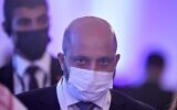 Eyal Hulata, Israel's National Security Council chairman, looks on during the 17th IISS Manama Dialogue in the Bahraini capital Manama, on November 20, 2021 (Mazen MAHDI / AFP)