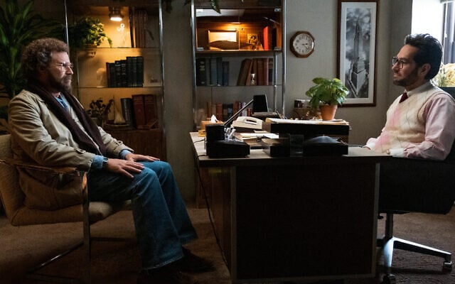 Will Ferrell, left, plays a real-life Jewish garment manufacturer and Paul Rudd plays the psychiatrist who manipulates him in 'The Shrink Next Door,' a new limited Series on Apple TV+. (Apple TV+/ via JTA)