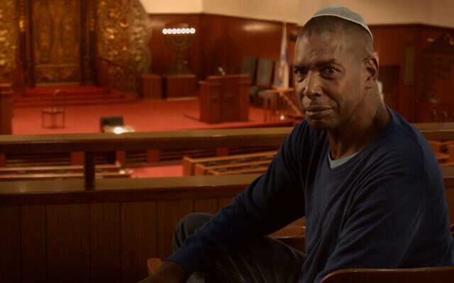 Aulcie Perry is interviewed for a new documentary about his life as a star player for Maccabi Tel Aviv. (Hey Jude Productions/ via JTA)