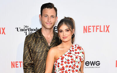 Batsheva Haart and Ben Weinstein attend as Elite World Group and Julia Haart celebrate the premiere of Netflix's "My Unorthodox Life" at The Public Square and Gardens at The Public Square and Gardens at Hudson Yards on July 15, 2021 in New York City. (Noam Galai/Getty Images for Elite World Group via JTA)