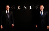 In this Monday, May 21, 2012 file photo, Graff Diamonds Founder and Chairman Laurence Graff, right, and CEO Francois Graff stands before attending an IPO roadshow in Hong Kong. (AP Photo/Vincent Yu, File)