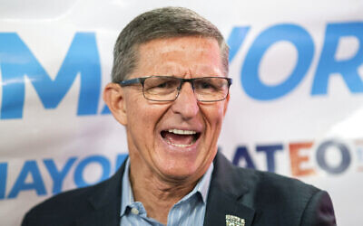 Michael Flynn,  former national security adviser to former President Donald Trump, speaks to attendees as he endorses New York City mayoral candidate Fernando Mateo during a campaign event on Thursday, June 3, 2021, in Staten Island, N.Y. (AP Photo/Eduardo Munoz Alvarez)