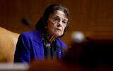 US Senator Dianne Feinstein attends a Senate Appropriations Subcommittee hearing, on Capitol Hill in Washington, June 9, 2021. (Stefani Reynolds/The New York Times via AP)