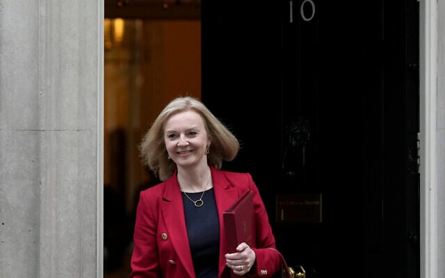 Britain's Foreign Secretary Liz Truss leaves 10 Downing Street after a Cabinet meeting in London, October 27, 2021. (Alastair Grant/AP) Britain's Foreign Secretary Liz Truss leaves 10 Downing Street after a Cabinet meeting in London, October 27, 2021. (Alastair Grant/AP)