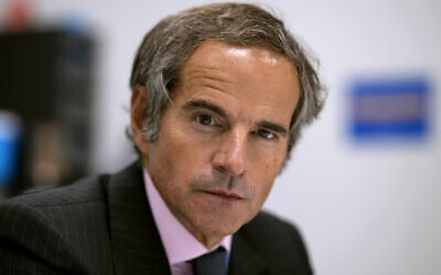 International Atomic Energy Agency Director General Rafael Mariano Grossi during the COP26 UN Climate Summit in Glasgow, Scotland, November 2, 2021. (AP Photo/Alastair Grant)