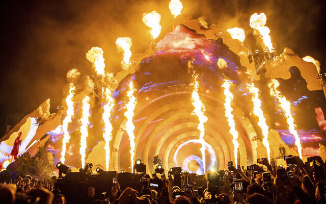 Travis Scott performs at Day 1 of the Astroworld Music Festival at NRG Park on November 5, 2021, in Houston. (Photo by Amy Harris/Invision/AP)