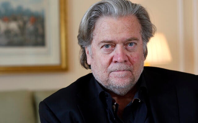 Former White House strategist Steve Bannon poses prior to an interview with The Associated Press, in Paris, May 27, 2019. Bannon, a longtime ally to former President Donald Trump, was indicted Friday, Nov. 12, 2021, on two counts of contempt of Congress after he defied a congressional subpoena from the House committee investigating the insurrection at the U.S. Capitol. (AP Photo/Thibault Camus, File) Former White House strategist Steve Bannon poses prior to an interview with The Associated Press, in Paris, May 27, 2019. Bannon, a longtime ally to former President Donald Trump, was indicted Friday, Nov. 12, 2021, on two counts of contempt of Congress after he defied a congressional subpoena from the House committee investigating the insurrection at the U.S. Capitol. (AP Photo/Thibault Camus, File)
