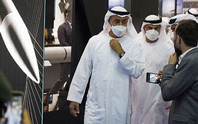 Abu Dhabi's powerful crown prince, Sheikh Mohammed bin Zayed Al Nahyan, attends the Dubai Air Show in Dubai, United Arab Emirates, November 17, 2021. (Jon Gambrell/AP)