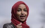 In this April 20, 2021, photo, Rep. Ilhan Omar, D-Minn., speaks in Brooklyn Center, Minn., during a news conference at the site of the fatal shooting of Daunte Wright by a police officer during a traffic stop. (AP Photo/Morry Gash, File)