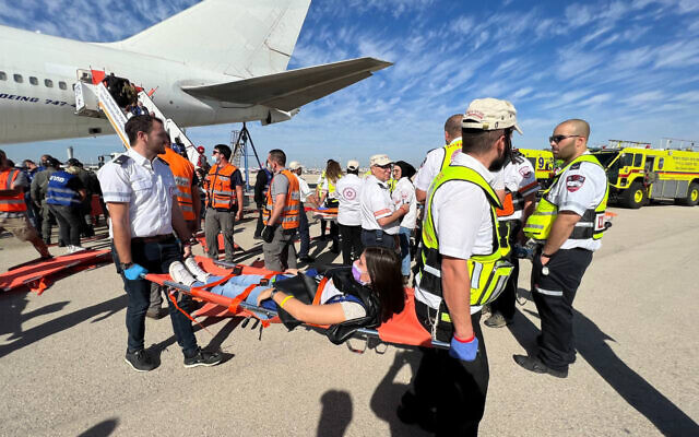 The 'Eagle' emergency drill held at Ben Gurion International Airport, on November 30, 2021. (Magen David Adom)