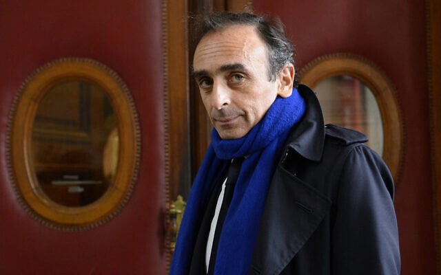 French journalist and writer Eric Zemmour arrives at Paris Criminal Court, where he was prosecuted for incitement to racial hatred, November 6, 2015. (Bertrand Guay/AFP/Getty Images via JTA) French journalist and writer Eric Zemmour arrives at Paris Criminal Court, where he was prosecuted for incitement to racial hatred, November 6, 2015. (Bertrand Guay/AFP/Getty Images via JTA)