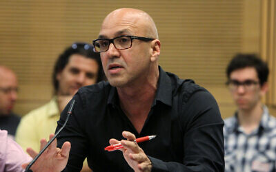 Filmmaker Gal Uchovsky at the Knesset, on June 4, 2012. (Miriam Alster/Flash90/ File)