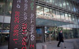A view of the Tel Aviv Stock Exchange on November 29, 2020. (Miriam Alster/FLASH90)