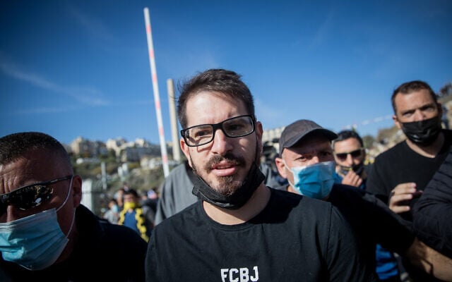 Beitar Jerusalem owner Moshe Hogeg, on December 11, 2020. (Yonatan Sindel/Flash90)
