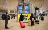 Travelers at Ben Gurion Airport on September 13, 2021 (Nati Shohat/FLASH90)