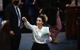 Yamina MK Idit Silman in the Knesset on November 4, 2021. (Yonatan Sindel/Flash90)