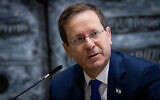 President Isaac Herzog at his official residence in Jerusalem, November 7, 2021. (Yonatan Sindel/Flash90)
