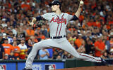 Max Fried pitches in Game 6 of the 2021 World Series, Tuesday, Nov. 2, 2021. (Mary DeCicco/MLB Photos via Getty Images)