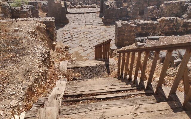 The neglected site of the ancient southern city gate of Tiberias, October 19, 2021. (Michael Bachner/Times of Israel)