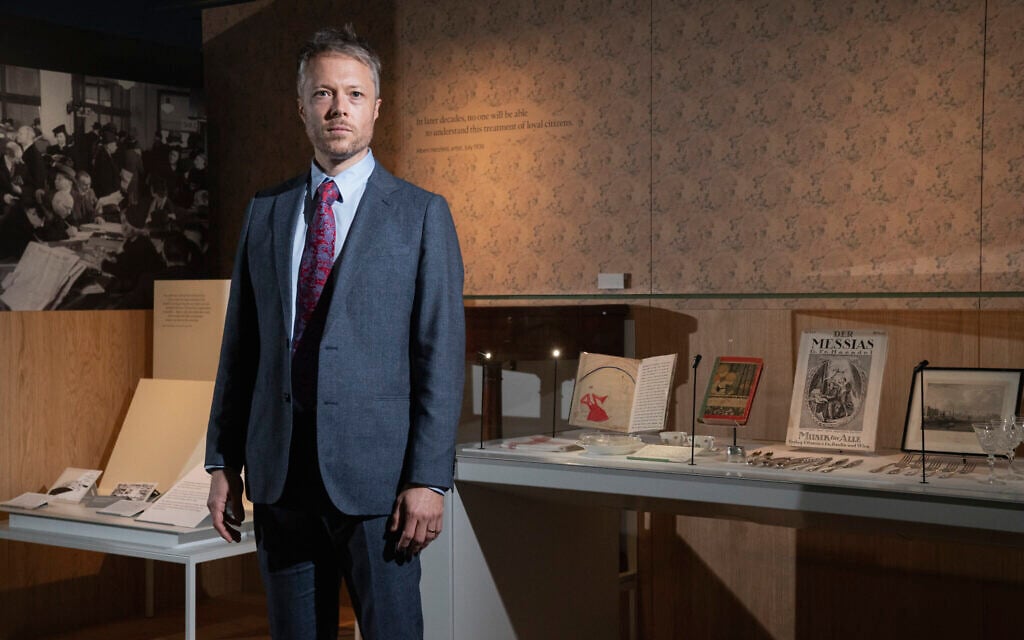 James Bulgin, content leader of the new Holocaust and Second World War galleries at the Imperial War Museum in London, October 11, 2021. (Courtesy IWM)