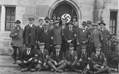 Members of the Nazi Party in Coburg, Bavaria, gathered to celebrate ‘German Day’ in this undated photo. (Bundesarchiv Bild)