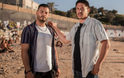 Samekh Zakout, left and Uriya Rosenman of Dugri, the straight-talking rap pair who aim to find a different narrative for young Arabs and Jews in Israel (Courtesy Dugri)