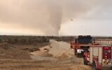 A fire on the Israel-Jordan border south of the Dead Sea, November 18, 2021. (Fire and Rescue Services/screenshot)
