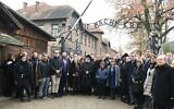 The European Jewish Association delegation at Auschwitz on November 9, 2021. (Yossi Zeliger/EJA)