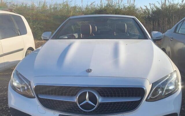 A car that was impounded by police in  Umm al-Fahm, November 10, 2021. (Israel Tax Authority)
