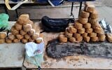 Drugs and ammunition seized during a smuggling attempt on the Lebanon border, on November 20, 2021. (Israel Defense Forces)