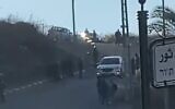 The scene where a school principal was shot in the northern city of Arraba, November 22, 2021 (Screen grab/Kan)