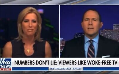 Laura Ingraham and Raymond Arroyo during a viral exchange on the Fox News show 'The Ingraham Angle.' (Screenshot)